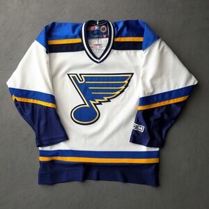 Vintage 90s NHL St. Louis Blues Jersey Youth L/XL White CCM